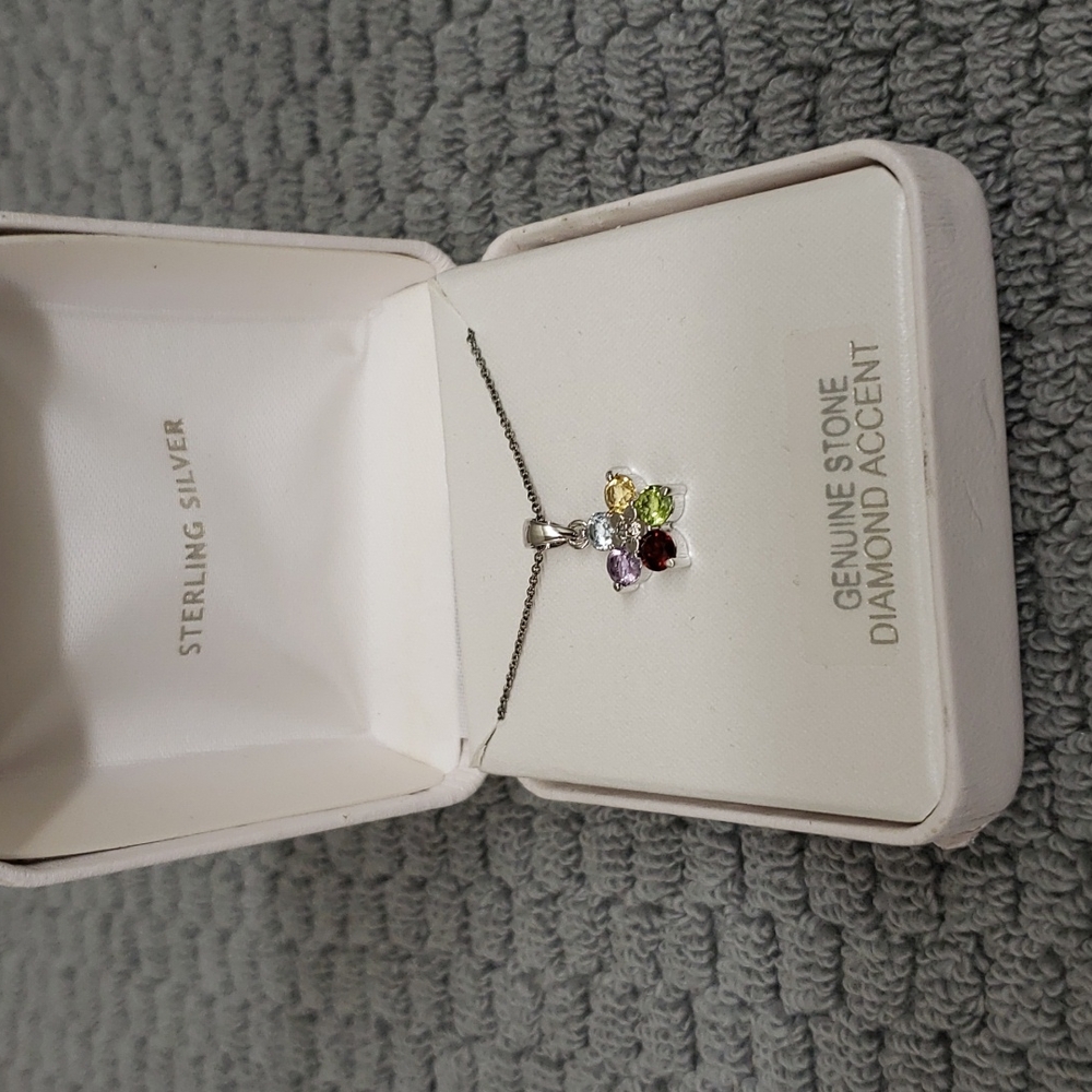 Multi-gemstone Sterling Silver Necklace